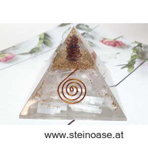 Orgonit Pyramide Selenit & Amethyst & Spirale